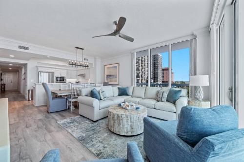 a living room with a couch and a table at Perdido Dunes Tower 2 East in Orange Beach