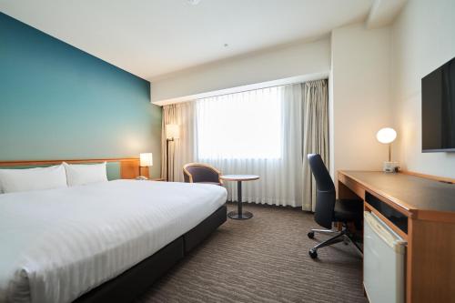 Cama o camas de una habitación en Hotel Global View Premium Koriyama