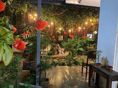 a room filled with lots of plants and flowers at BUNGALOW HOTEL in Con Dao