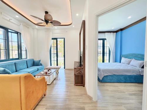 Postel nebo postele na pokoji v ubytování Hoàng Gia Villa 4PN- Novaworld Phan Thiết