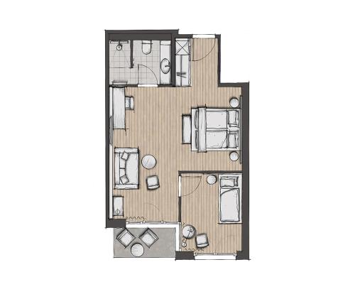 a picture of a floor plan of aominium at Nouri in Bad Krozingen