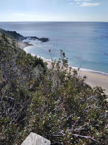 a view of a beach and the ocean at Anemos in Tsoútsouros