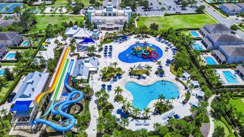 an aerial view of a water park at a resort at Encore Resort and Water Park at Reunion by Rentyl in Kissimmee