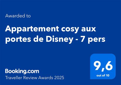 a screenshot of the appointment cozy aux portals dmg disney peres at Appartement cosy aux portes de Disney in Chessy