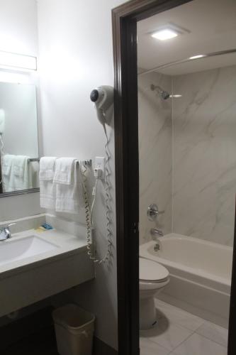 a bathroom with a sink and a toilet and a tub at Extended Stay Warrenton Inn in Warrenton
