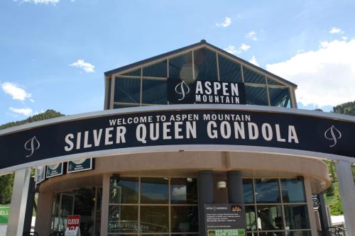 a building with a sign that reads silver queen concordia at Gorgeous Aspen Condo By Lift Ski In out Parking in Aspen