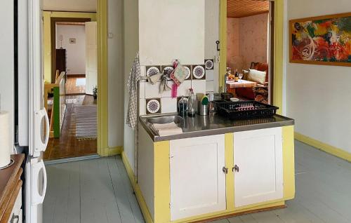 a kitchen with a sink and a counter top at Nice Apartment In Mantorp With Kitchen in Mantorp
