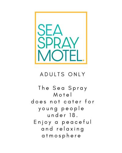 a poster of the sea spray model with the words sea spray does not catch people at Sea Spray Motel - Merimbula in Merimbula