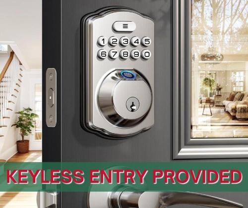 a door with a keyless entry provided on a house at Garden Grove home in Chautauqua