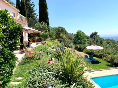 Maison de charme avec vue mer et piscine sur les hauteurs de Nice