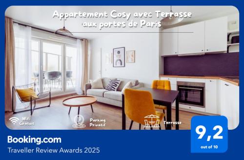 Appartement Cosy avec terrasse aux portes de Paris