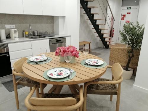 Η κουζίνα ή μικρή κουζίνα στο Casa Corisca - stylish, cosy, top location in the heart of Faro