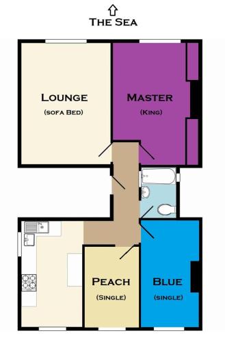 a floor plan of a house at Dog Friendly Apartment with Sea Views in Ryde