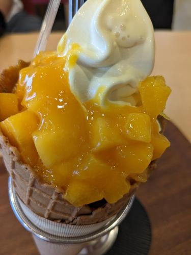 a cone of pineapple ice cream and whip cream at Kaeda Terrace - Vacation STAY 69516v in Miyazaki
