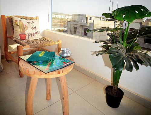 blue perl appartement haut standing luxury servicesにあるバルコニーまたはテラス