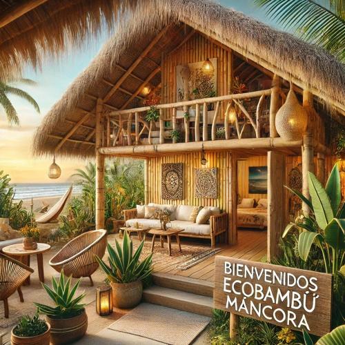 a rendering of a villa in the tropics at EcoBambú Máncora in Máncora