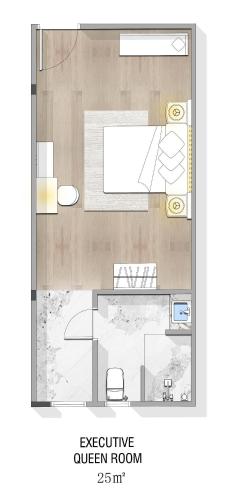 a floor plan of a kitchen and a living room at Hotel Ivory Papar in Papar
