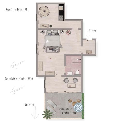 a floor plan of a house at Hotel am See - Seeresidenz in Altaussee