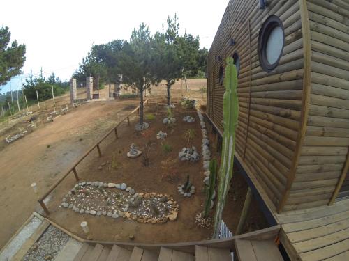 an aerial view of a garden in a building at Cabañas & SPA Carilafquen in Laguna Verde