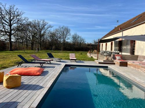 Domaine Solognot avec Bar, Sauna, Jacuzzi, Piscine