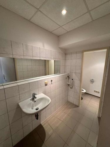 a bathroom with a sink and a mirror at Apartments Haar in Haar