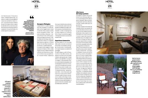 a page of a magazine with a picture of a living room at Museo Grillo Camere d'Arte, dormire nel Museo in Arena Po