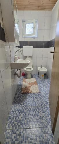 ein Badezimmer mit Waschbecken und Toilette in der Unterkunft Home-Vasva and Hazim in Ćukovi
