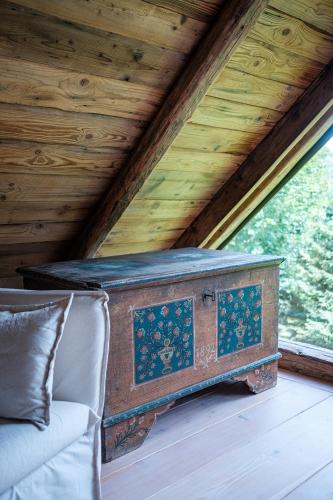 Cama o camas de una habitación en Chata Pytlorka Beskydy offgrid wellness