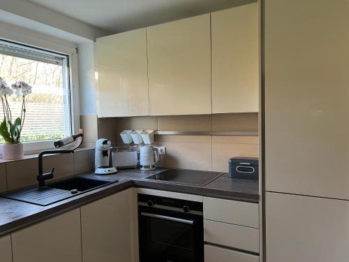 Una cocina o cocineta en Saravica- moderne Wohnung mit Terrasse und Parkplatz