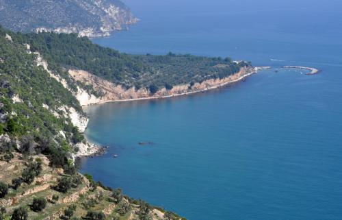 an aerial view of a large body of water at Hotel Solaria in Rodi Garganico