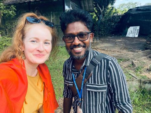 a woman and a man posing for a picture at Windy Villa in Polonnaruwa