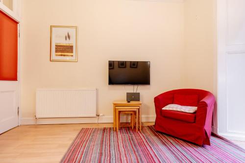 TV a/nebo společenská místnost v ubytování Delightful ground floor Newington flat