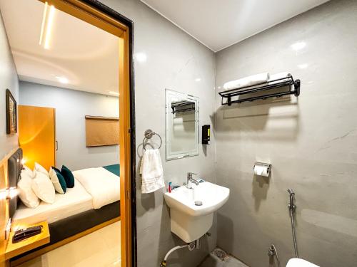 Koupelna v ubytování Hotel Manas Inn