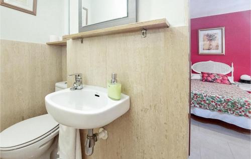 a bathroom with a sink and a toilet at 3 bedroom gorgeous apartment in Benicasim in Benicàssim