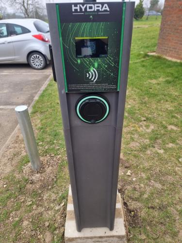 a parking meter on the side of a street at Travel Plaza Hotel in Desborough