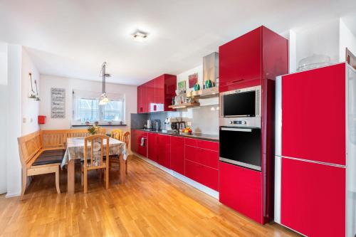 Kuchyň nebo kuchyňský kout v ubytování Ferienwohnung Hochtal