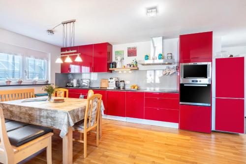 Kuchyň nebo kuchyňský kout v ubytování Ferienwohnung Hochtal