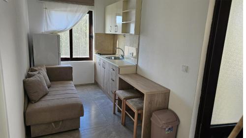 a small kitchen with a couch and a sink at Apartments Val Maslina in Utjeha