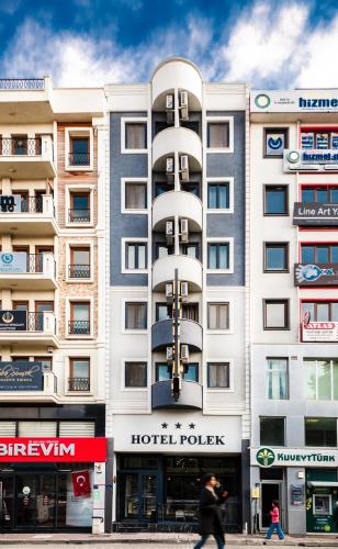 a large hotel building with a hotel roller at Polek Hotel in Canakkale