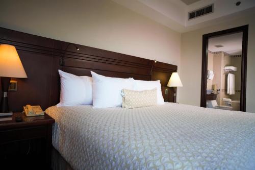 a bedroom with a large bed with white pillows at EXECUTIVE SUITES VALENCIA in Valencia