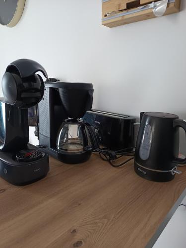 Kemudahan buat kopi dan teh di Appartement T2 à 3 kms du Port du Collet
