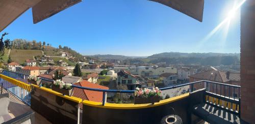 a view of a city from a balcony at Affordable 3 roms appartment with special price summer 2025 in Dogliani