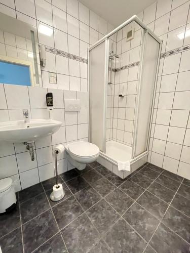Koupelna v ubytování Hotel Princess