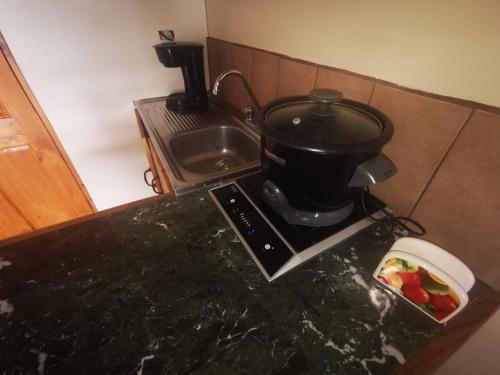 Una cocina o zona de cocina en Cabaña Mono Cariblanco