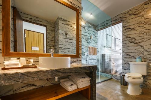 Koupelna v ubytování Huangshan Shanshuijian Wei Boutique Hotel