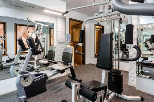 a gym with treadmills and elliptical machines at Quality Inn Sycamore - DeKalb in Sycamore
