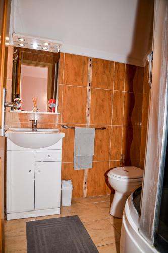 Koupelna v ubytování Hajnal Apartman