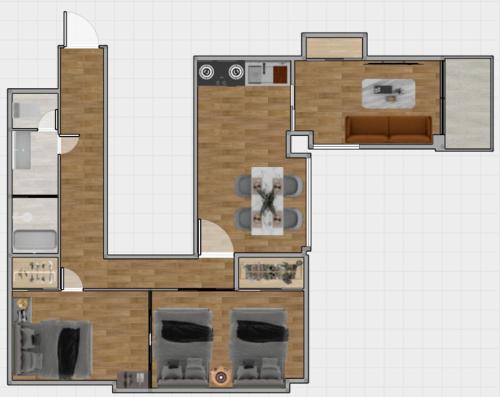 a floor plan of a small apartment with at 銀座線すぐ近く 歴史寺院巡りに最適 松が谷の静かな一軒家 Sio1g in Tokyo