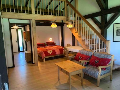 Posezení v ubytování Gemütliche Ferienwohnung Vorauf Siegsdorf Ruhige Lage