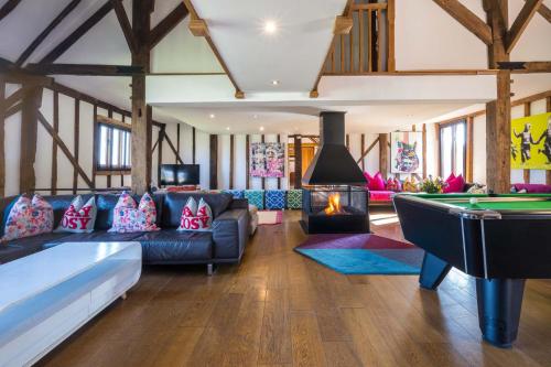 Χώρος καθιστικού στο Luxury, countryside barn conversion with Hot tub & Sauna
